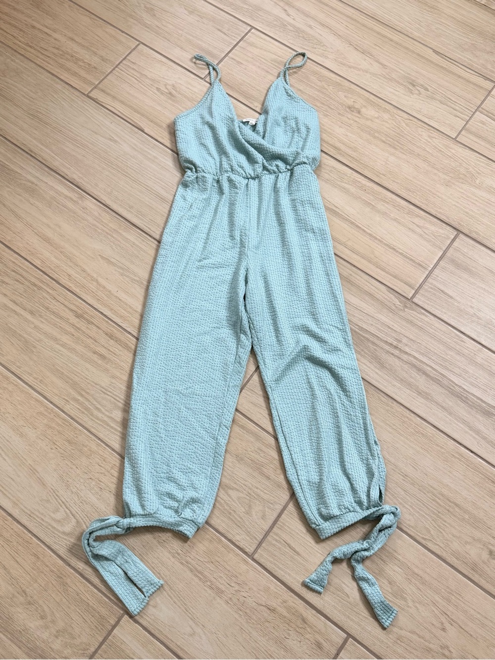 Rolla Coster Sage Green Tie Hem Jumpsuit Juniors L Fits M Boho